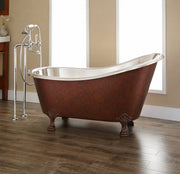 Victorian Copper Clawfoot Bathtub – Polished Nickel Interior