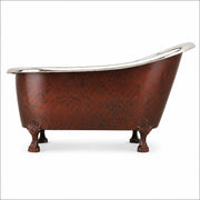 Victorian Copper Clawfoot Bathtub – Polished Nickel Interior