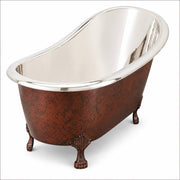 Victorian Copper Clawfoot Bathtub – Polished Nickel Interior