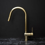 Unlacquered Brass Pull-Down Kitchen Faucet – Single Handle