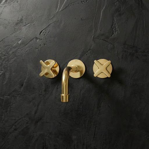 Handcrafted Antique Brass Wall-Mounted Faucet – Classic Spout