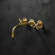 Handcrafted Antique Brass Wall-Mounted Faucet – Classic Spout
