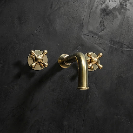 Unlacquered Brass Wall-Mount Faucet – Above-Counter Install