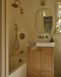 Unlacquered Brass Thermostatic Shower System – Cross Handles