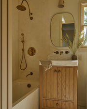 Unlacquered Brass Thermostatic Shower System – Cross Handles