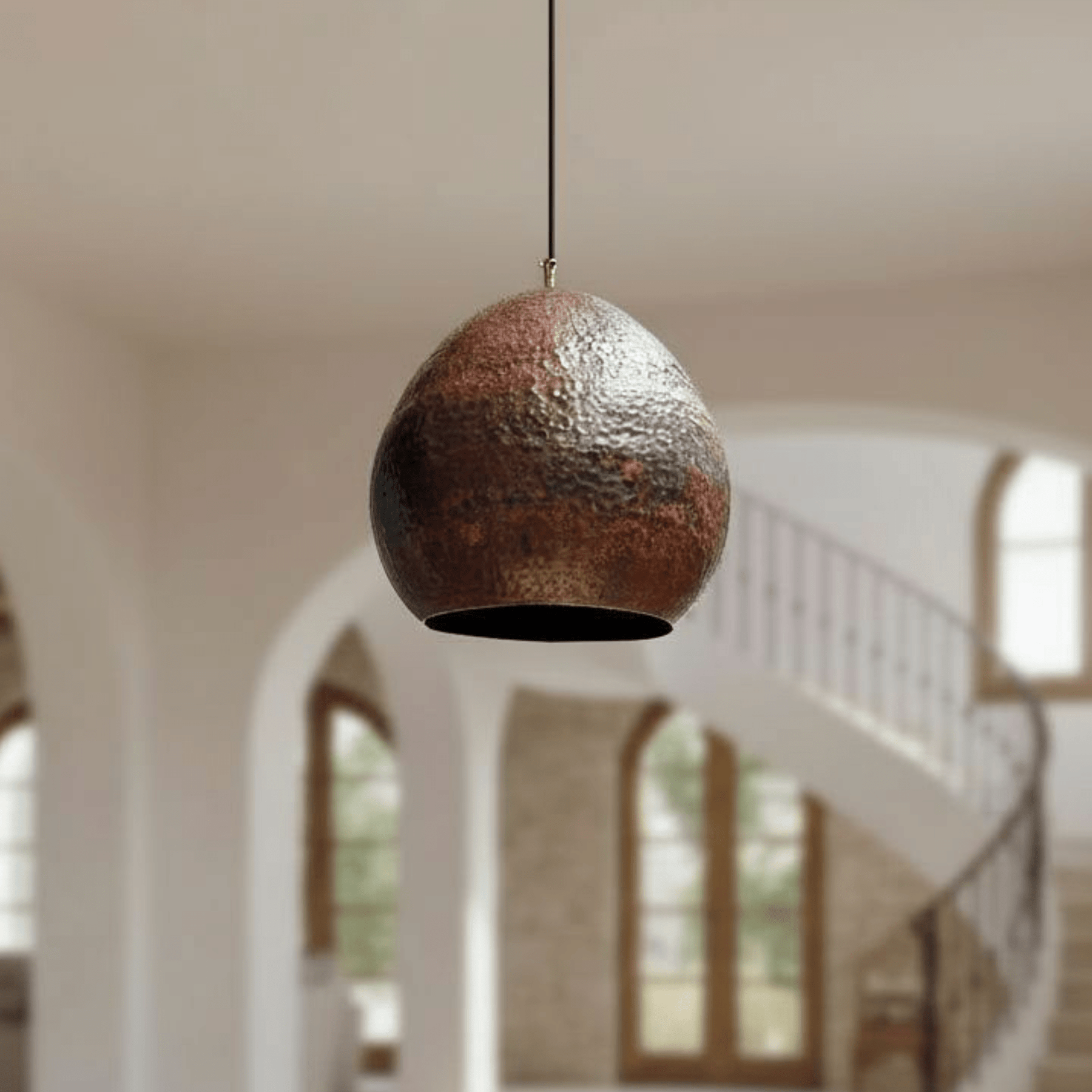Rustic Hammered Copper Dome Pendant – Kitchen & Dining Light