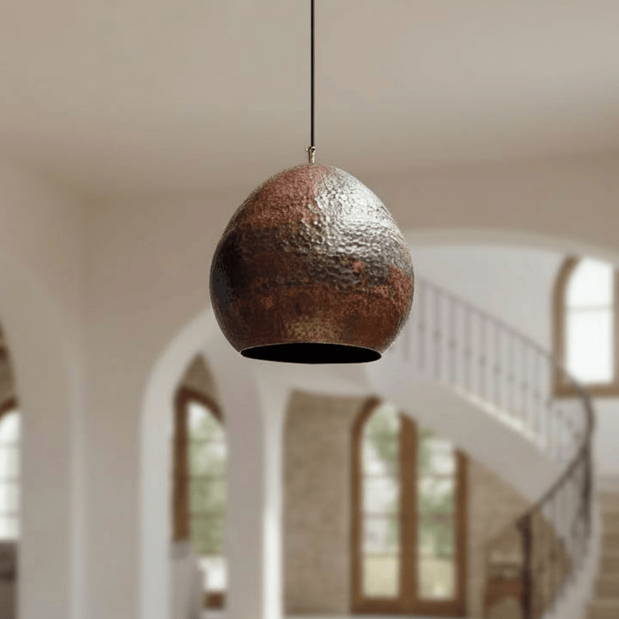 Rustic Hammered Copper Dome Pendant – Kitchen & Dining Light