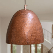 Hammered Copper Pendant – Rustic Dome Light for Farmhouse Kitchens