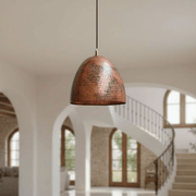 Hammered Copper Pendant – Rustic Dome Light for Farmhouse Kitchens