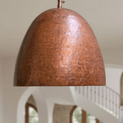 Hammered Copper Pendant – Rustic Dome Light for Farmhouse Kitchens