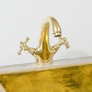 Unlacquered Brass Single-Hole Vanity Faucet – Lever Handle