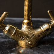 Unlacquered Brass Gooseneck Faucet – Single-Hole Lever Handle