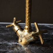 Unlacquered Brass Gooseneck Faucet – Single-Hole Lever Handle