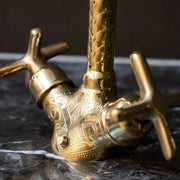 Unlacquered Brass Gooseneck Faucet – Single-Hole Lever Handle