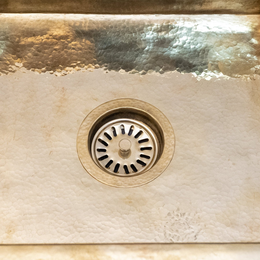 Brass Kitchen Sink Drain – Slotted Strainer with Lift Stopper