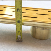 Unlacquered Brass Linear Floor Drain – Rectangular Shower Drain