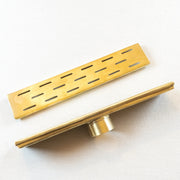 Unlacquered Brass Linear Floor Drain – Rectangular Shower Drain
