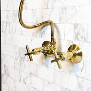Solid Brass Shower System with Slide-Rail Handheld Sprayer