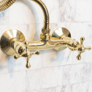 Solid Brass Shower System with Slide-Rail Handheld Sprayer