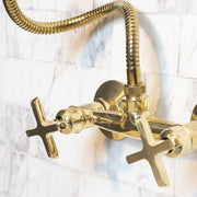 Solid Brass Shower System with Slide-Rail Handheld Sprayer