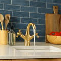 Solid Brass Single-Hole Bathroom Faucet – Classic Cross Handles