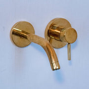 Unlacquered Brass Wall-Mounted Faucet – Single-Lever Mixer
