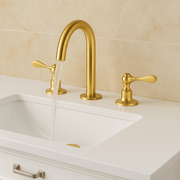 Solid Brass Widespread Bathroom Faucet – 4 Handle Options