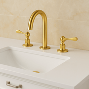 Solid Brass Widespread Bathroom Faucet – 4 Handle Options