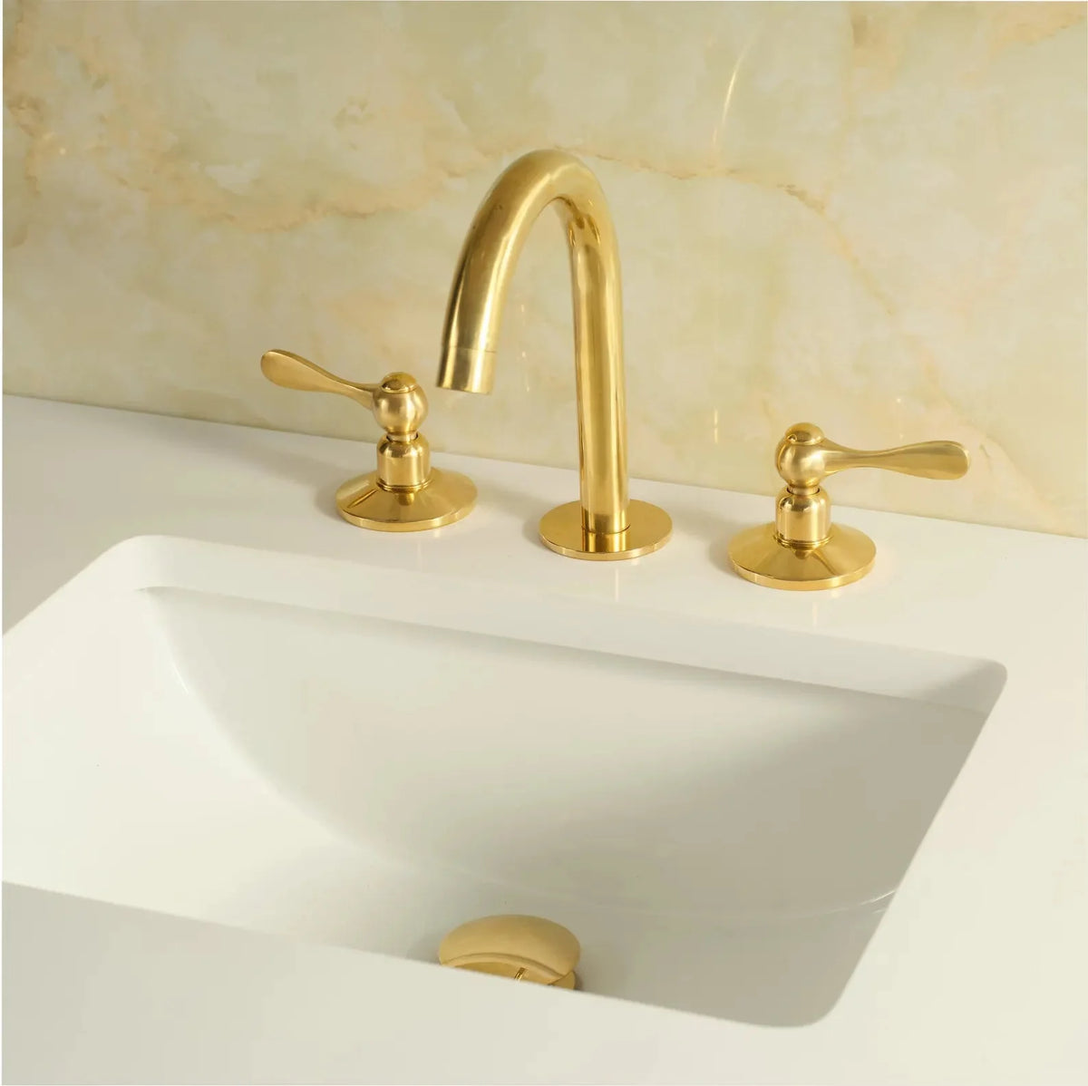 Solid Brass Widespread Bathroom Faucet – 4 Handle Options