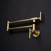 Unlacquered Brass Wall-Mount Pot Filler – Compact Swing Arm