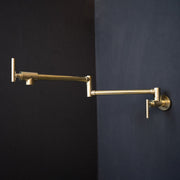 Unlacquered Brass Wall-Mount Pot Filler – Compact Swing Arm
