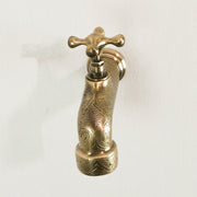 Engraved Unlacquered Brass Wall-Mounted Faucet – Heritage Design