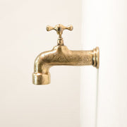 Engraved Unlacquered Brass Wall-Mounted Faucet – Heritage Design