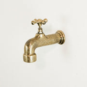 Engraved Unlacquered Brass Wall-Mounted Faucet – Heritage Design
