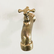 Engraved Unlacquered Brass Wall-Mounted Faucet – Heritage Design