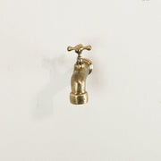 Engraved Unlacquered Brass Wall-Mounted Faucet – Heritage Design