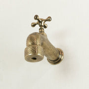 Engraved Unlacquered Brass Wall-Mounted Faucet – Heritage Design