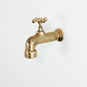 Engraved Unlacquered Brass Wall-Mounted Faucet – Heritage Design