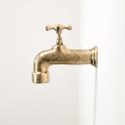 Engraved Unlacquered Brass Wall-Mounted Faucet – Heritage Design