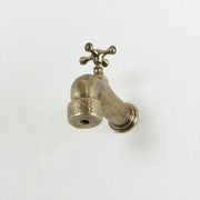 Engraved Unlacquered Brass Wall-Mounted Faucet – Heritage Design
