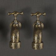 Engraved Unlacquered Brass Wall-Mounted Faucet – Heritage Design