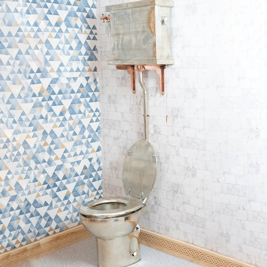 Victorian High-Level Toilet – Brass & German Silver Cistern
