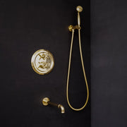 Unlacquered Brass Thermostatic Shower Set