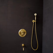Unlacquered Brass Thermostatic Shower System – Rain Head & Handheld