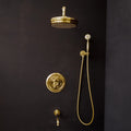 Unlacquered Brass Thermostatic Shower System – Rain Head & Handheld