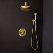 Unlacquered Brass Thermostatic Shower System – Rain Head & Handheld