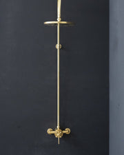 Unlacquered Brass Thermostatic Shower Valve – Dual Control Exposed