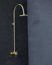 Unlacquered Brass Thermostatic Shower Valve – Dual Control Exposed