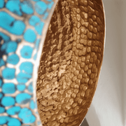 Turquoise Patina Brass Dome Pendant – Rustic Kitchen Fixture