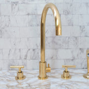 Unlacquered Brass 4-Hole Bathroom Faucet with Diverter